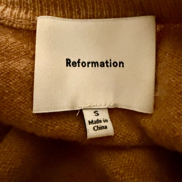 REFORMATION Caspia Clara Cashmere Cardigan in Camel NWT - S - Picture 4 of 7